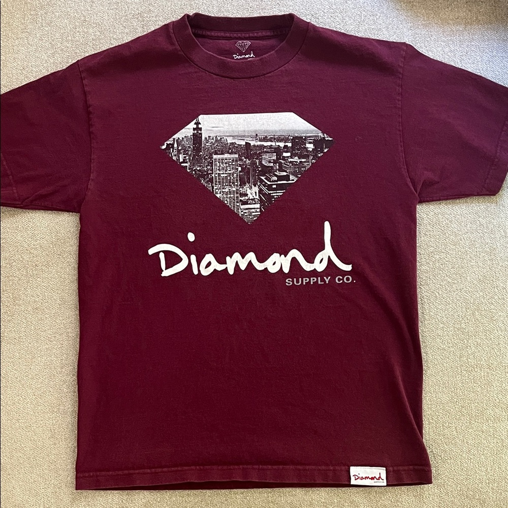 “Vintage” Diamond Supply Co. Burgundy Graphic Tee 90’s Medium Men